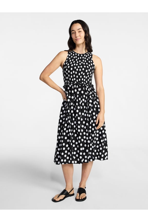 Women's Sleeveless Smocked Midi Dress, Sizes XS-XXXL