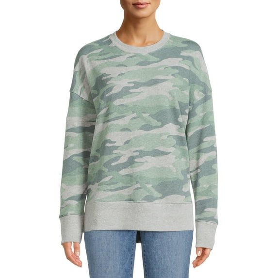 Time and Tru Soft High-Low Hem Crewneck, Sweatshirt, (Women's)