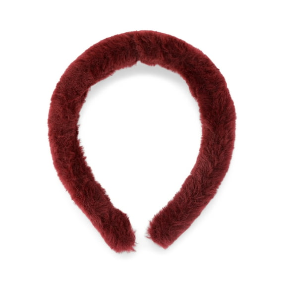 Time and Tru Women's Faux Fur Hair Headband, Red