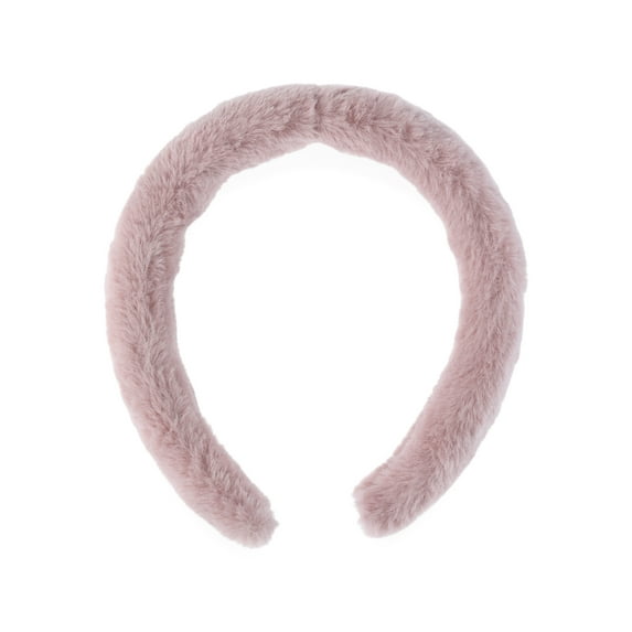 Time and Tru Women's Faux Fur Hair Headband, Blush