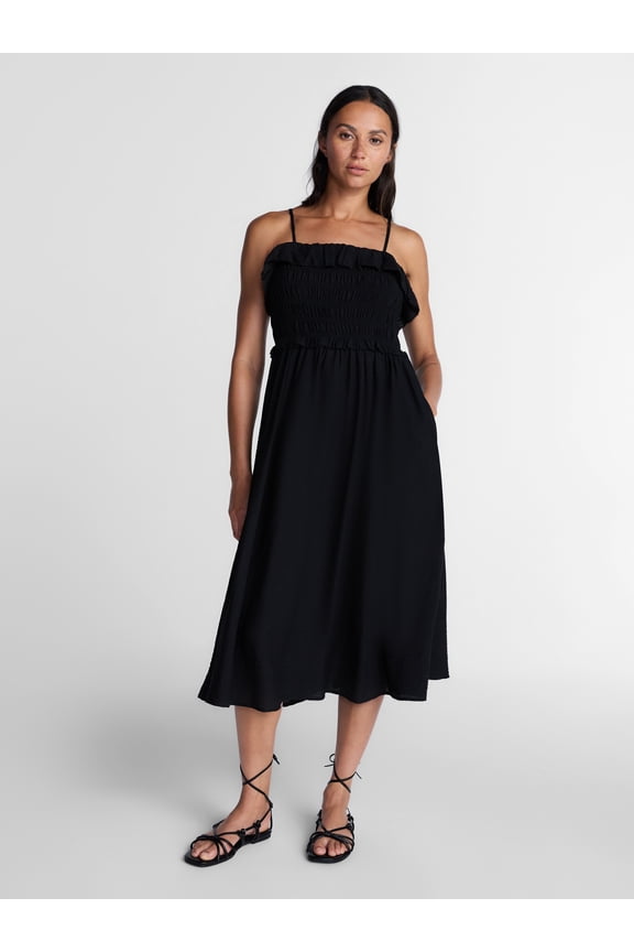 Women's Sleeveless Smocked Midi Dress, Sizes XS-XXXL