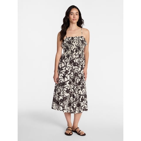 Women's Sleeveless Smocked Midi Dress, Sizes XS-XXXL