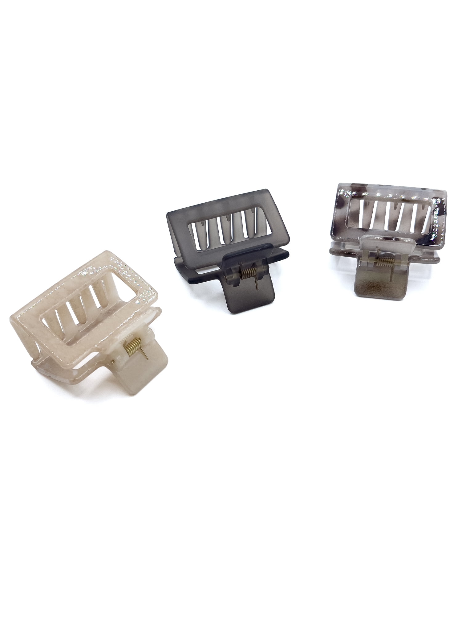 Time and Tru Square Claw Clips, 3-Pack, Black