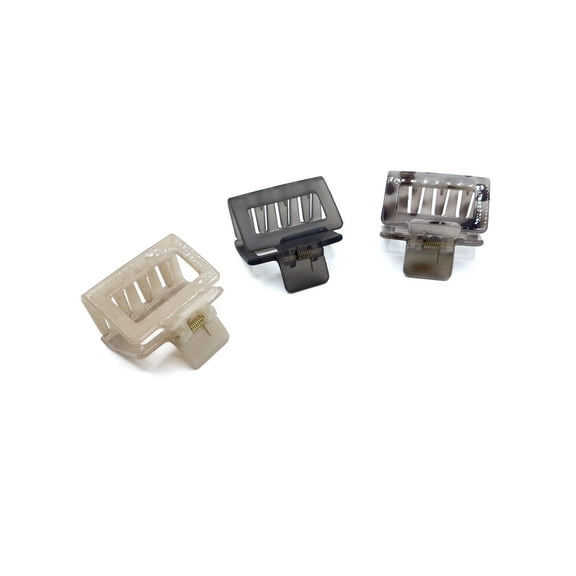 Time and Tru Square Claw Clips, 3-Pack, Black