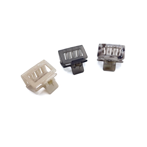 Time and Tru Square Claw Clips, 3-Pack, Black