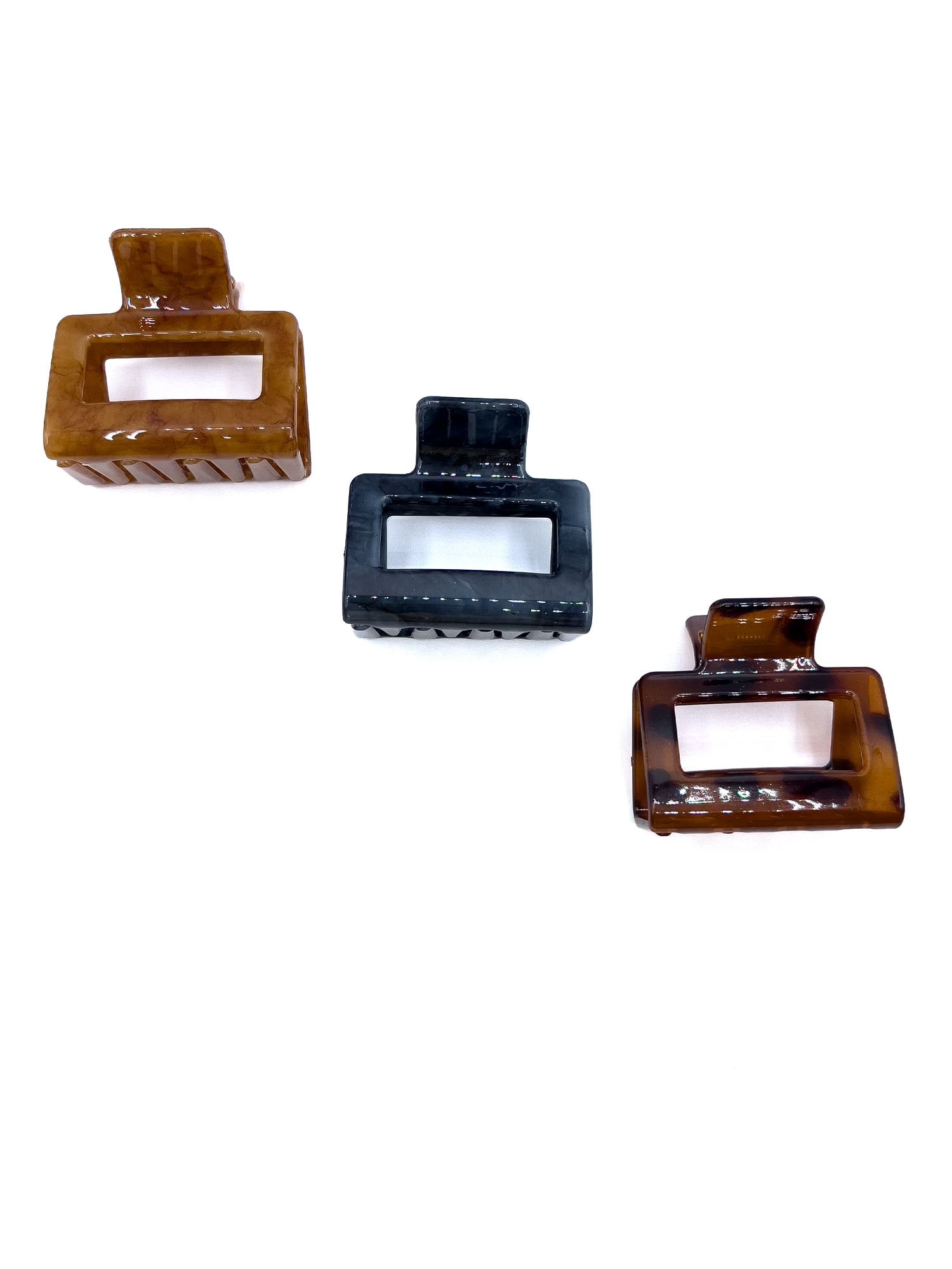 Time and Tru Square Claw Clips, 3-Pack