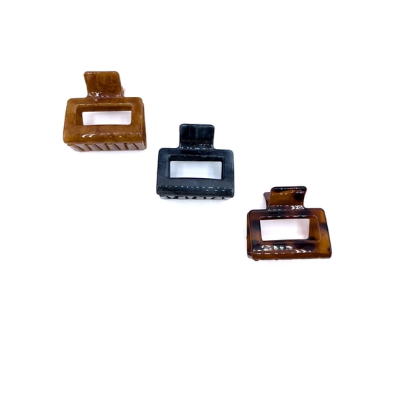 Time and Tru Square Claw Clips, 3-Pack