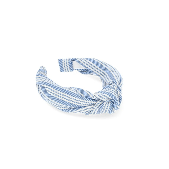 Time and Tru Striped Top Knot Headband, Blue