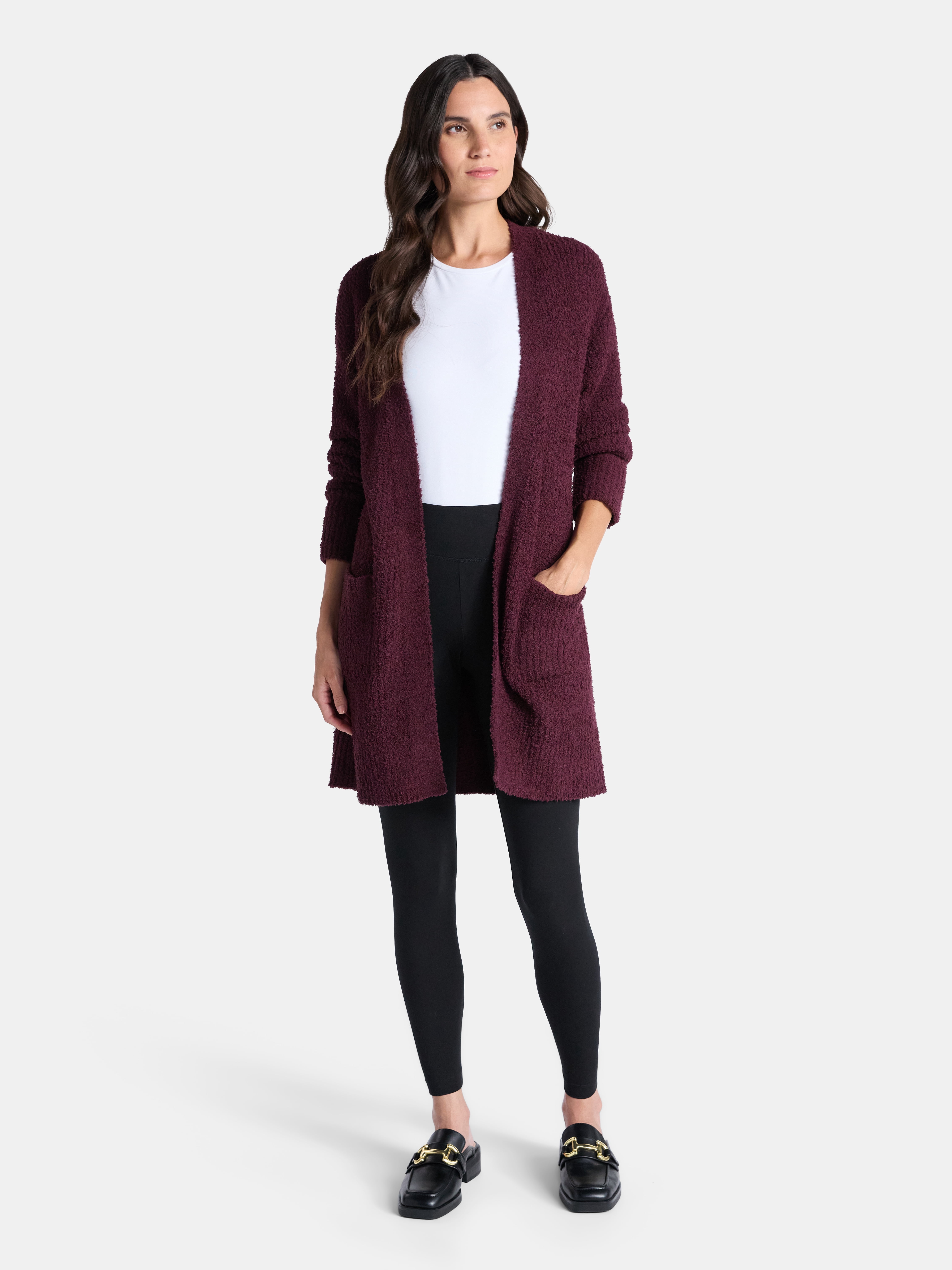 Time and Tru Women’s and Women’s Plus Super Soft Longline Cardigan Sweater, Lightweight, Size XS-4X