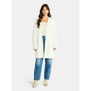 TIME AND TRU Women’s and Women’s Plus Super Soft Longline Cardigan Sweater, Lightweight, Size XS-4X