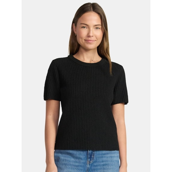 Time and Tru Women's Sweater Tee with Short Sleeves, Lightweight, Sizes XS-XXXL