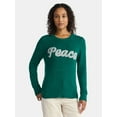 thumbnail image 1 of Time and Tru Women's and Women's Plus Holiday Talking Sweater with Long Sleeves, Midweight, Sizes XS-4X, 1 of 6