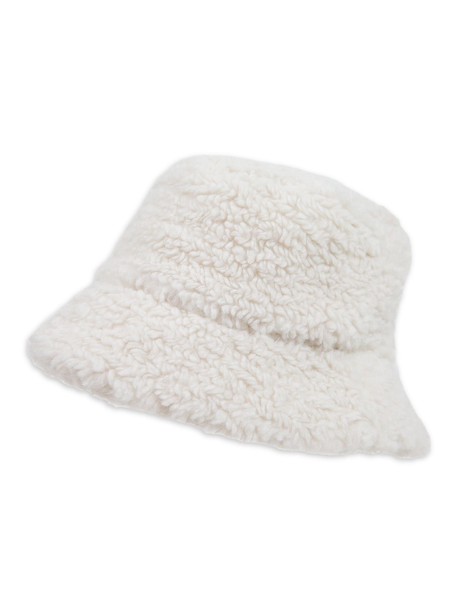 Time and Tru Teddy Sherpa Bucket Hat Cream Color One Size - Walmart.com