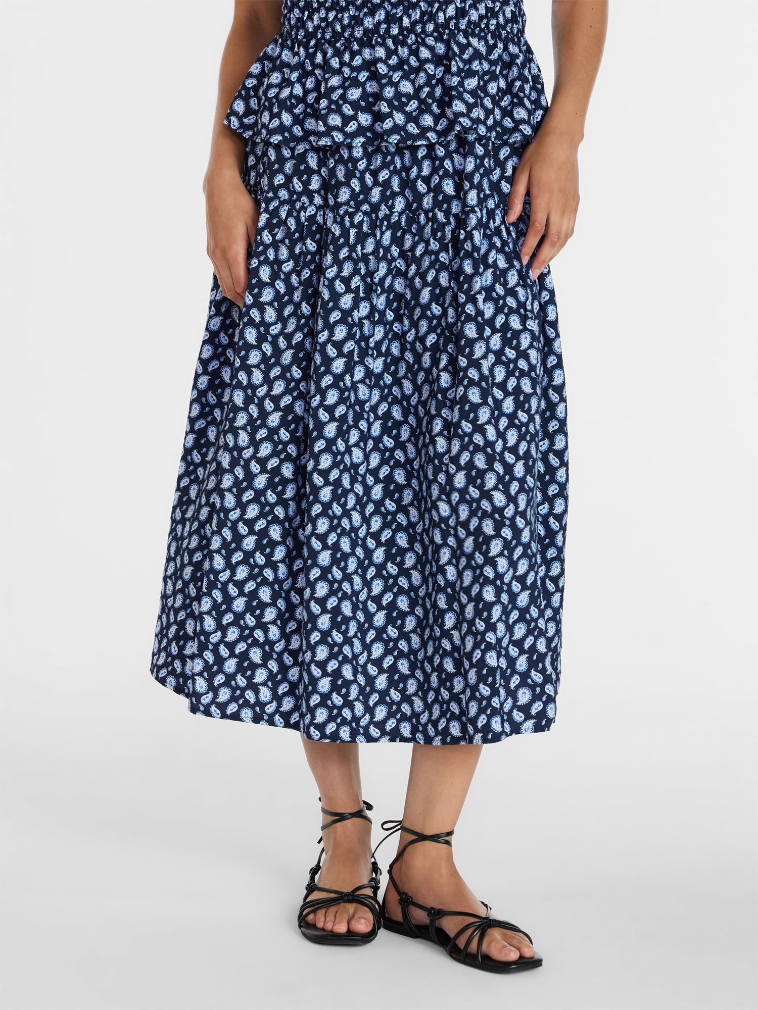 Time and Tru Women’s Tiered Maxi Skirt, Sizes XS-XXXL