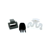 Time and Tru Wavy Mixed Claws, 3-Pack, Black