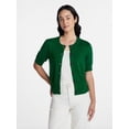 thumbnail image 1 of Time and Tru Woman's Crew Cardigan with Short Sleeves, Sizes XS-XXXL, 1 of 7