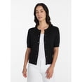 thumbnail image 1 of Time and Tru Woman's Crew Cardigan with Short Sleeves, Sizes XS-XXXL, 1 of 7