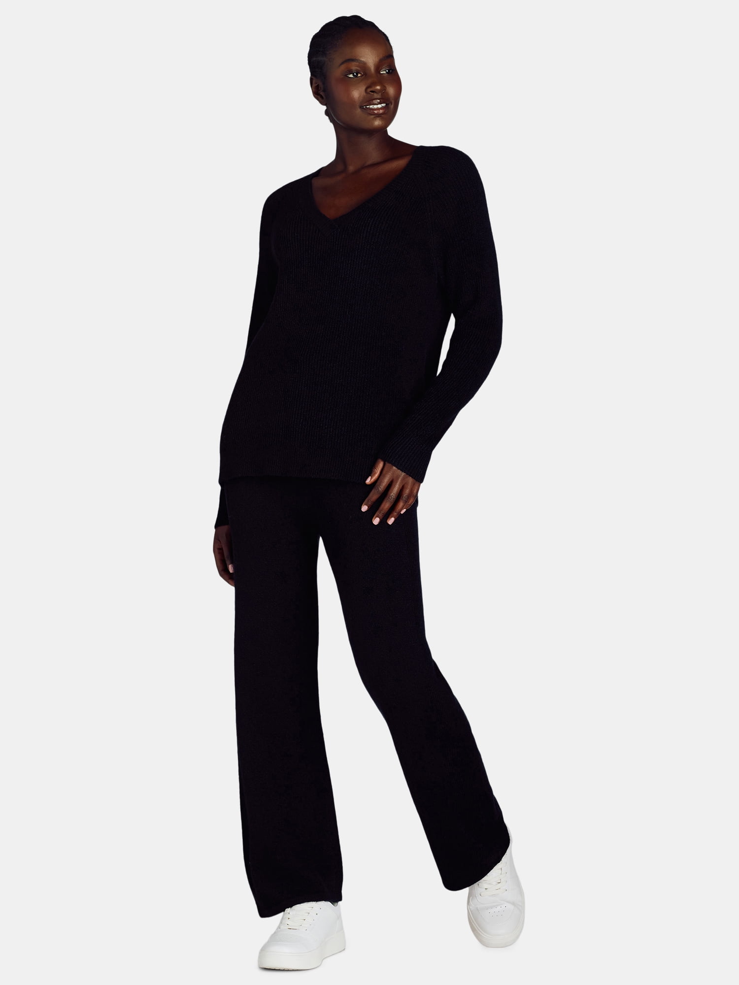 Time and Tru Woman's Long Sleeve Sweater and Pants Set, 2-Piece, Sizes XS-XXXL