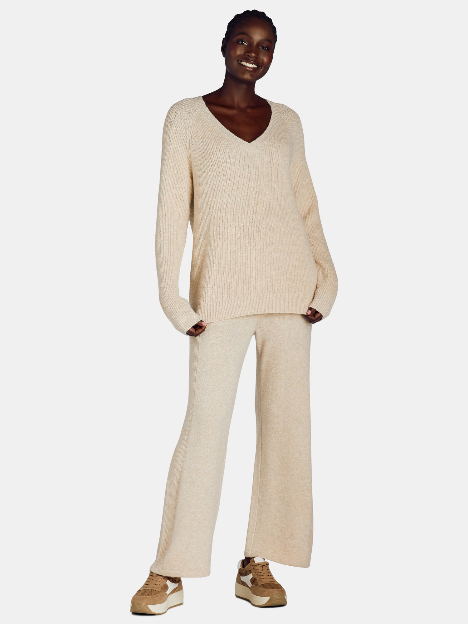 Time and Tru Woman's Long Sleeve Sweater and Pants Set, 2-Piece, Sizes XS-XXXL