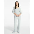 thumbnail image 1 of Time and Tru Women's V-Neck Sweater and Pants Lounge Set, 2-Piece, Sizes, XS-XXXL, 1 of 5