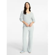 Time and Tru Women's V-Neck Sweater and Pants Lounge Set, 2-Piece, Sizes, XS-XXXL