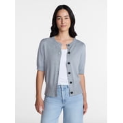 Woman's Crew Cardigan with Short Sleeves, Sizes XS-XXXL
