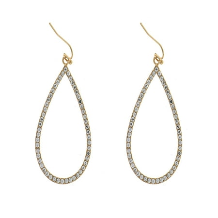 Time and Tru Woman's Stone Drop Earring, Gold