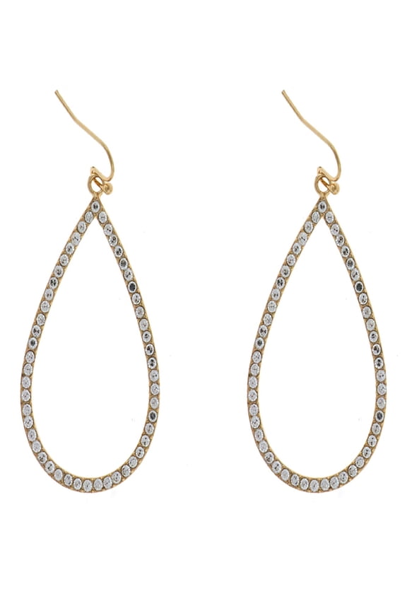 Woman's Stone Drop Earring, Gold