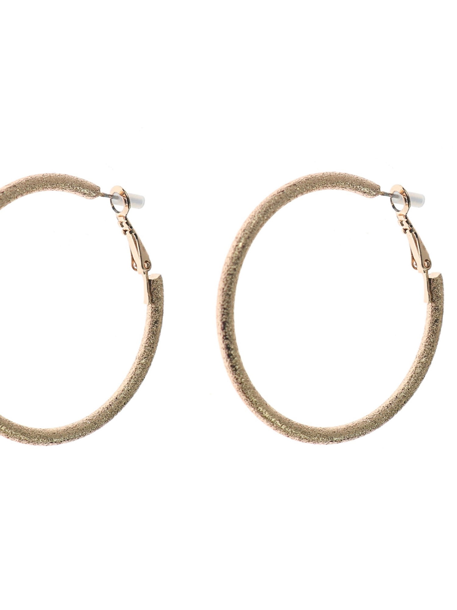 Time and Tru Woman's Textured Hoop Earring, Gold