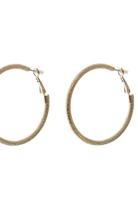 Woman's Textured Hoop Earring, Gold