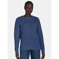 thumbnail image 1 of Time and Tru Woman's Waffle Stitch Sweater with Long Sleeves, Midweight, Sizes XS-XXXL, 1 of 5