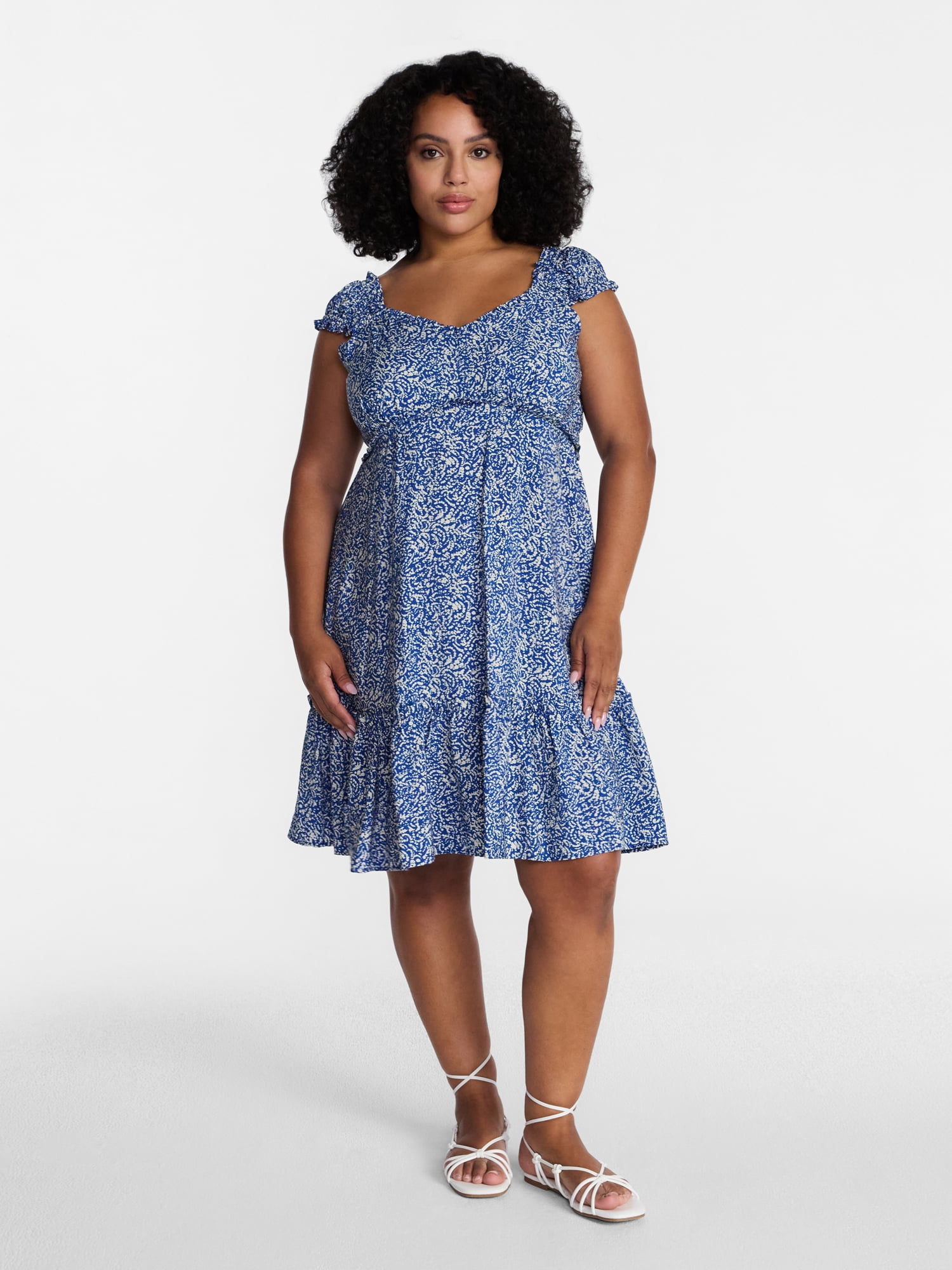 Time and Tru Women’s Empire Waist Mini Dress, Sizes XS-XXXL