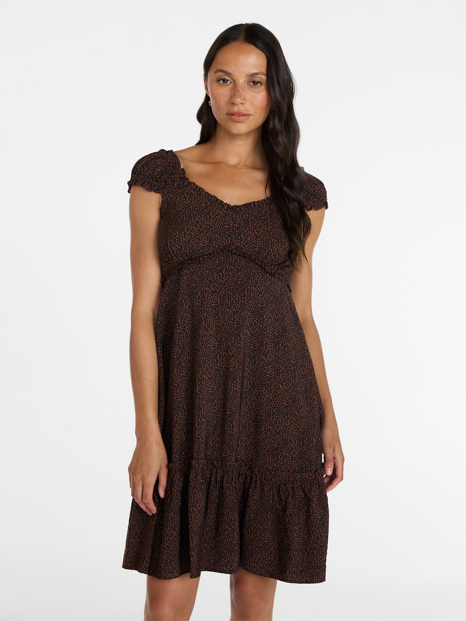 Time and Tru Women’s Empire Waist Mini Dress, Sizes XS-XXXL