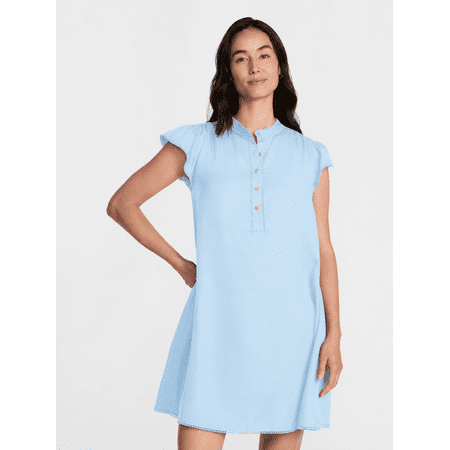 Time and Tru Women's Flutter Sleeve Mini Dress, Sizes XS-XXXL