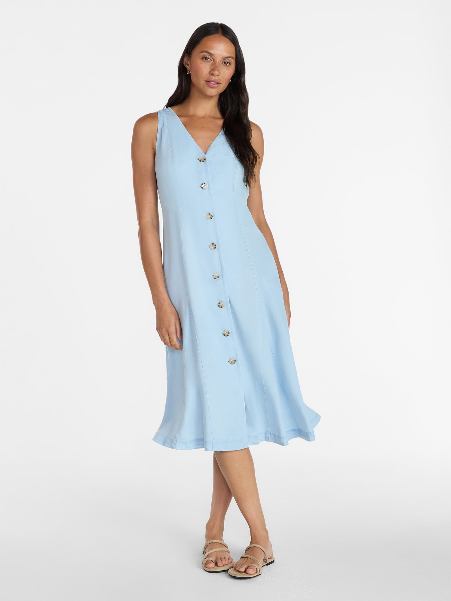 Time and Tru Women's Flutter Sleeve Mini Dress, Sizes XS-XXXL