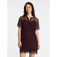 thumbnail image 1 of Time and Tru Women's Mini Lace Shirtdress, Sizes XS-XXXL, 1 of 5