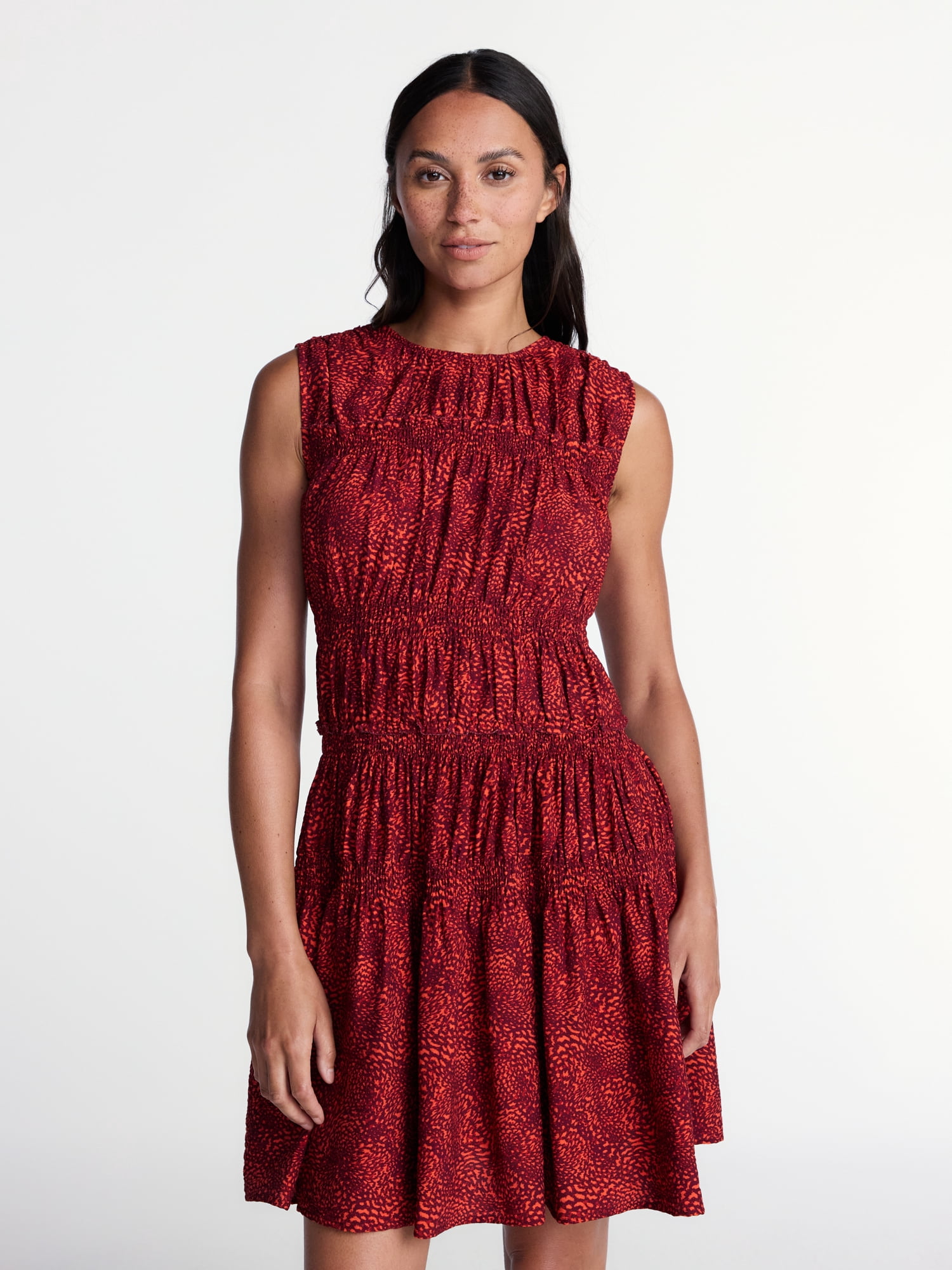 Women's Smocked Sleeveless Mini Dress, Sizes XS-XXXL