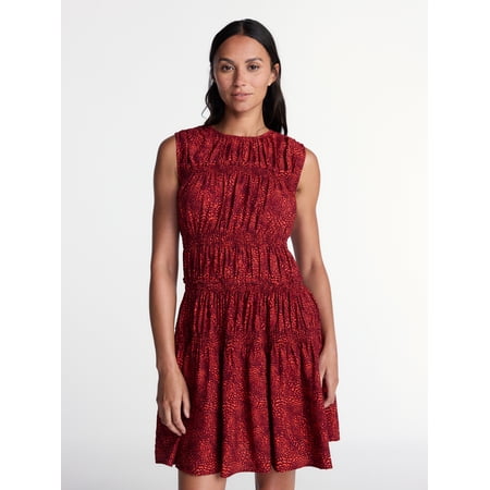 Time and Tru Women's Smocked Sleeveless Mini Dress, Sizes XS-XXXL