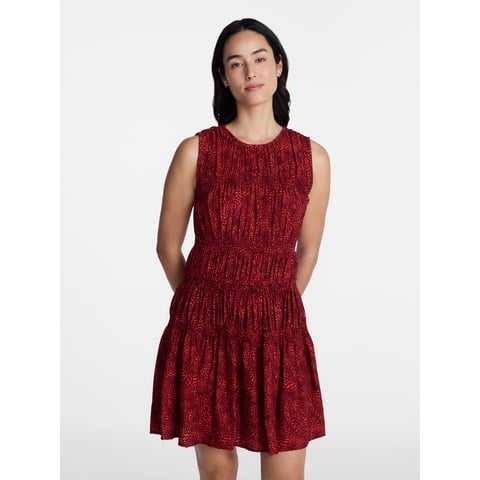 Women's Plus Size Smocked Sleeveless Mini Dress, Sizes 1X-4X