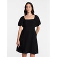 thumbnail image 1 of Time and Tru Women's Mini Dress with Puff Sleeves, Sizes XS-XXXL, 1 of 6