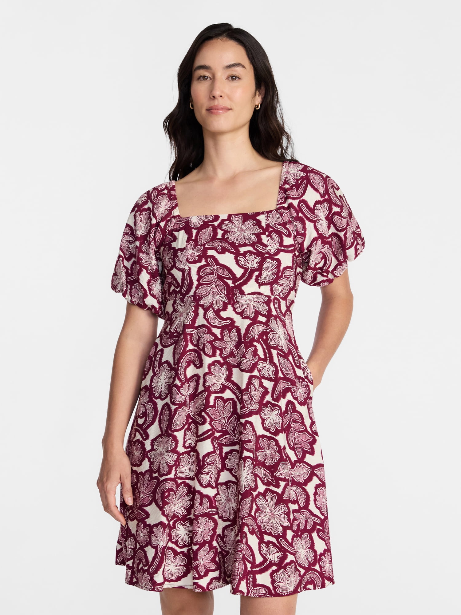 mini dress with puffy sleeves Romance Dreamer Puff | Made-To-Order Hidden zipper/clasp at back Zara - Short Puff Sleeve