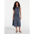 thumbnail image 1 of Time and Tru Women's Sleeveless Smocked Midi Dress, Sizes XS-XXXL, 1 of 5