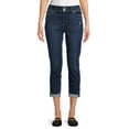 Time and Tru Women's 2Button Stretch Denim Capri Pants