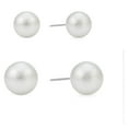 Time and Tru Women's 2 Pack of Faux Pearl Stud Earrings
