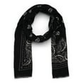thumbnail image 1 of Time and Tru Women's Paisley Printed Scarf, One Size, Black, 1 of 2
