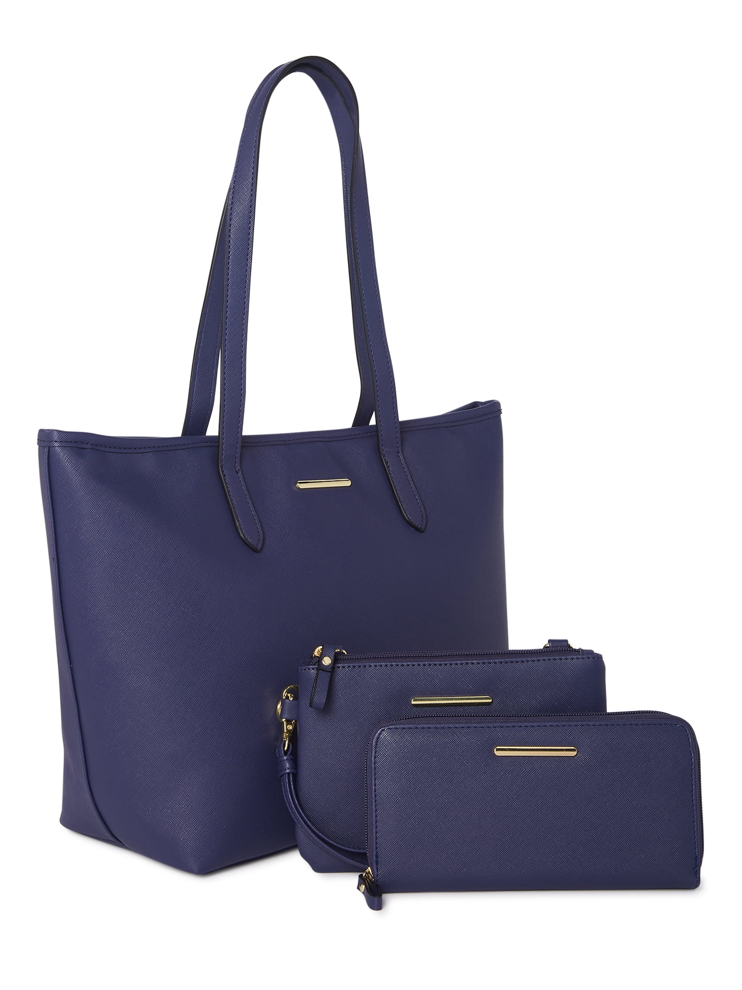 Time And Tru Women S Piece Handbag Set Dark Iris Walmart Com