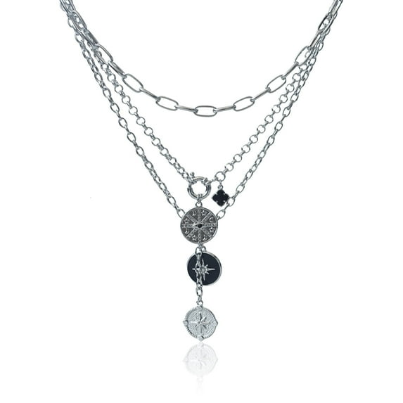 Time and Tru Women's 3 Separate Necklace Sets With Charms In Gold Plated