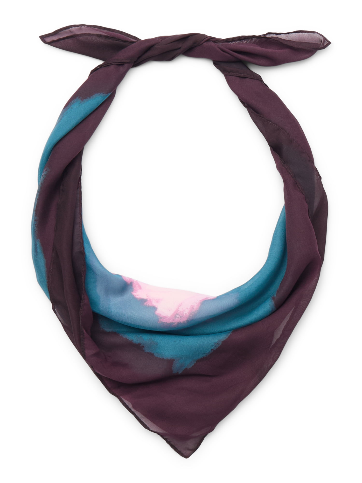 Time and Tru Women's 30 X 30 Printed Square Scarf, One Size, Pink Primrose