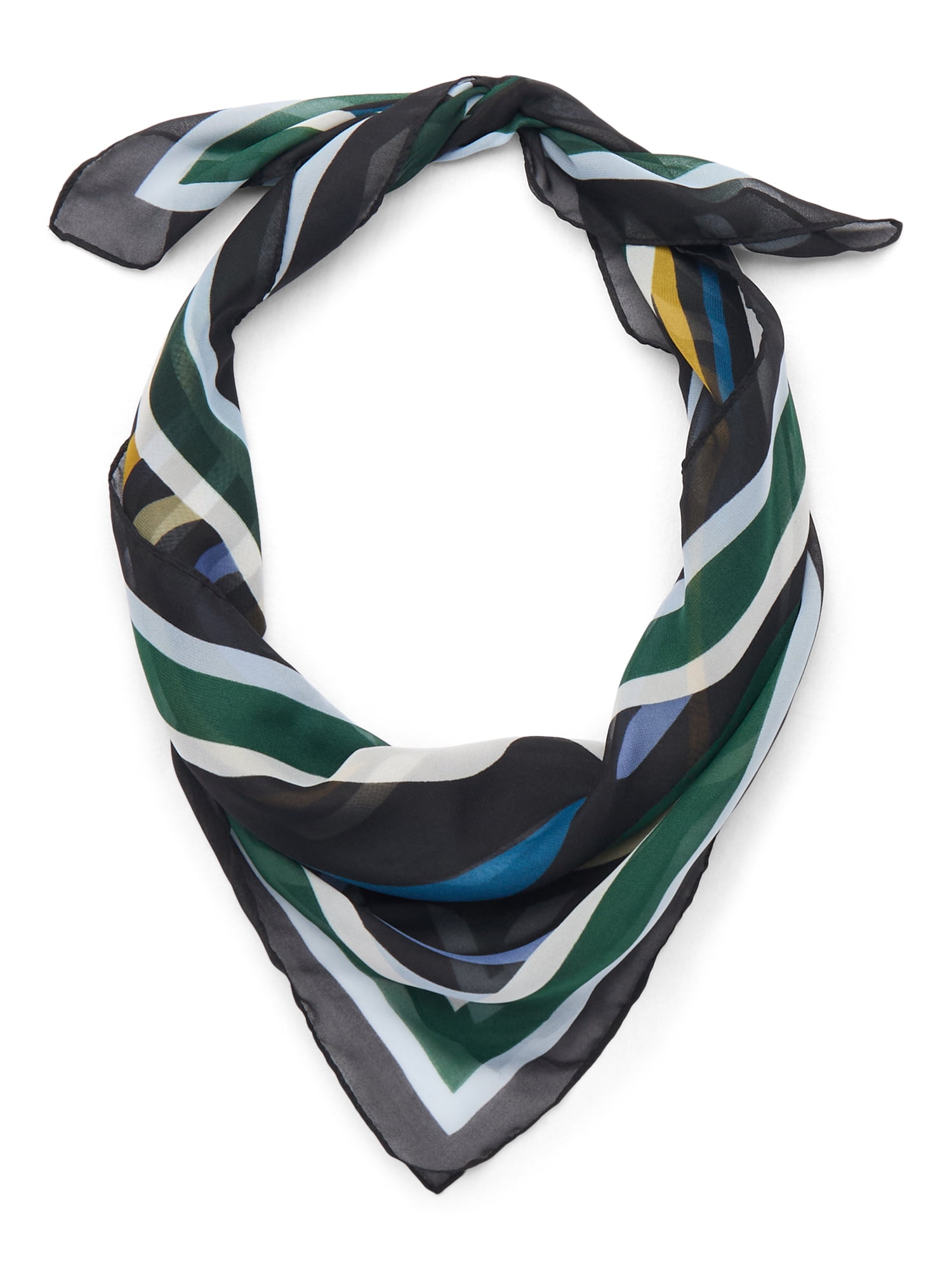 Time and Tru Women's 30 X 30 Printed Square Scarf, One Size, Ridge Pine