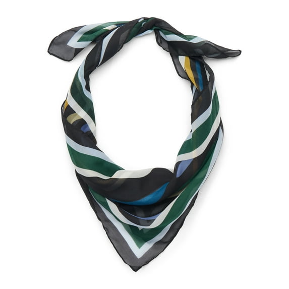 Time and Tru Women's 30 X 30 Printed Square Scarf, One Size, Ridge Pine